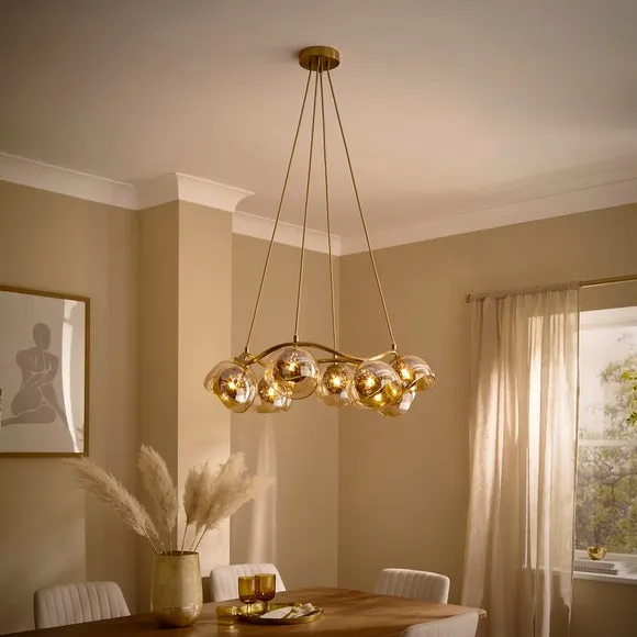 8-Light Ceiling Light - Brown, Glass