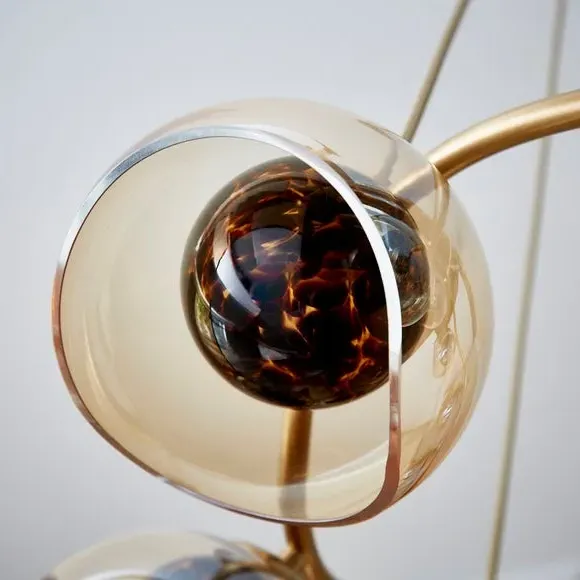 8-Light Ceiling Light - Brown, Glass