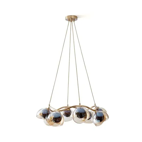 8-Light Ceiling Light - Brown, Glass