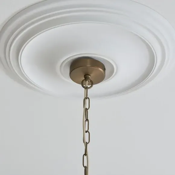9 Light Adjustable Pendant Light - Natural, Brass