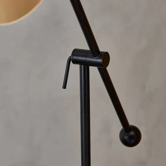 Adjustable Floor Lamp - Black, Brass Effect