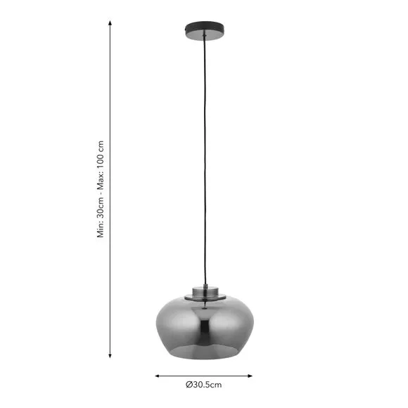 Adjustable Pendant Light - Black, Glass