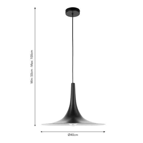 Adjustable Pendant Light - Black, Metal