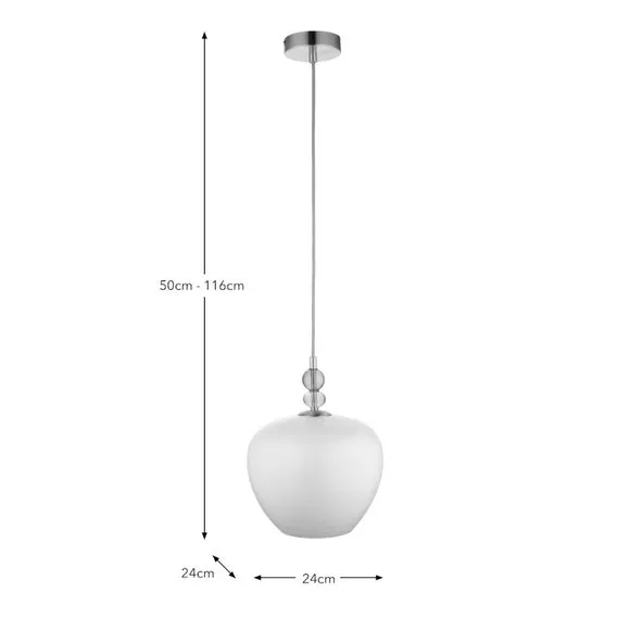 Adjustable Pendant Light - White, Glass