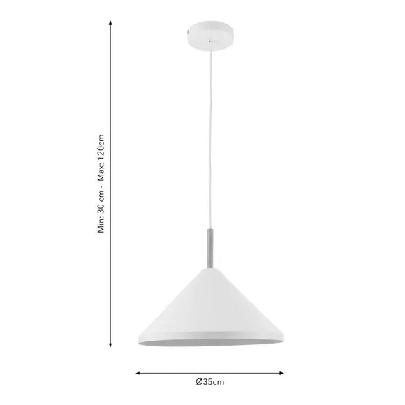 Adjustable Pendant Light - White, Metal