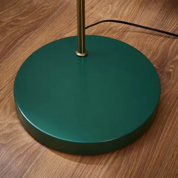 Floor Lamp with Foot Switch - Green, Glass