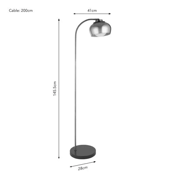 Floor Lamp with Foot Switch - Green, Glass