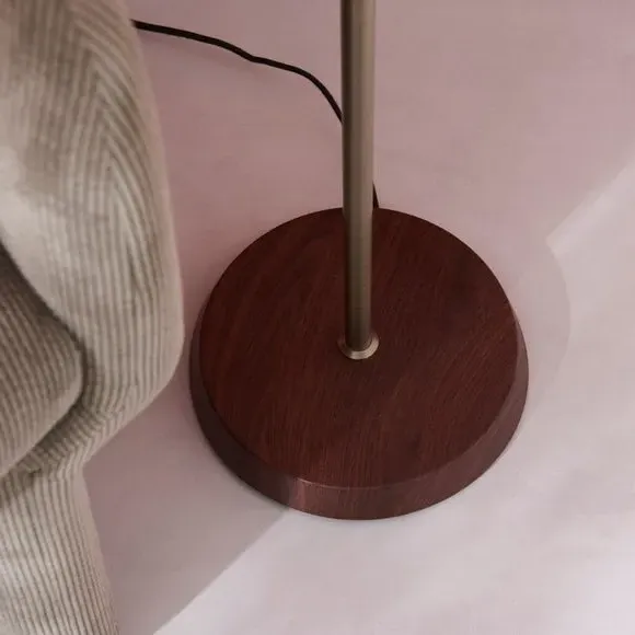 Floor Lamp with Glass Shade - Brass, Metal