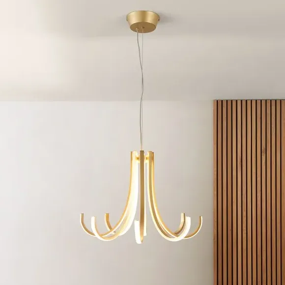 LED Touch Dimmable Chandelier - Gold image