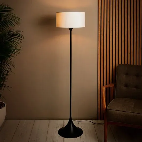 Modern Floor Lamp with Foot Switch - Black