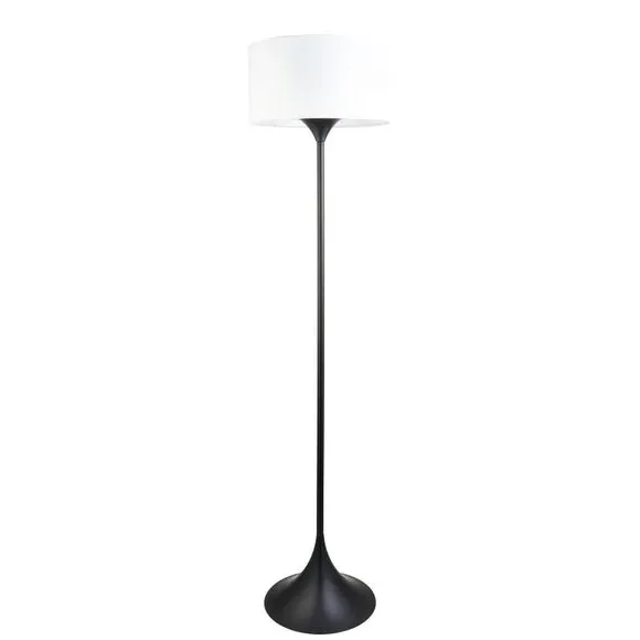 Modern Floor Lamp with Foot Switch - Black