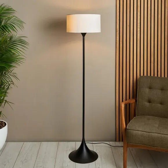 Modern Floor Lamp with Foot Switch - Black image