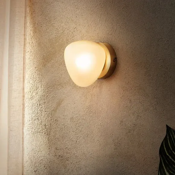 Pebble Wall Light with Dimmer - Amber, Glass
