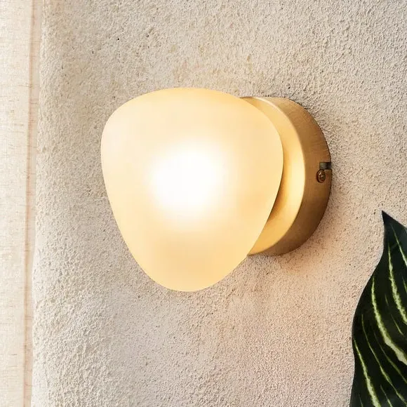 Pebble Wall Light with Dimmer - Amber, Glass