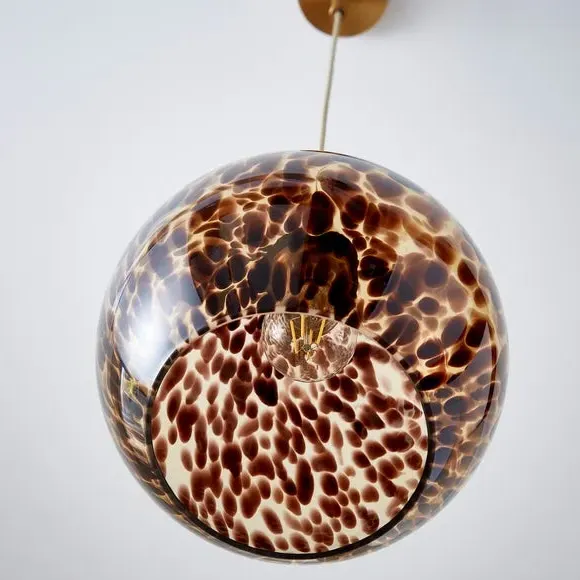 Pendant Light Tortoiseshell Design - Brown, Glass