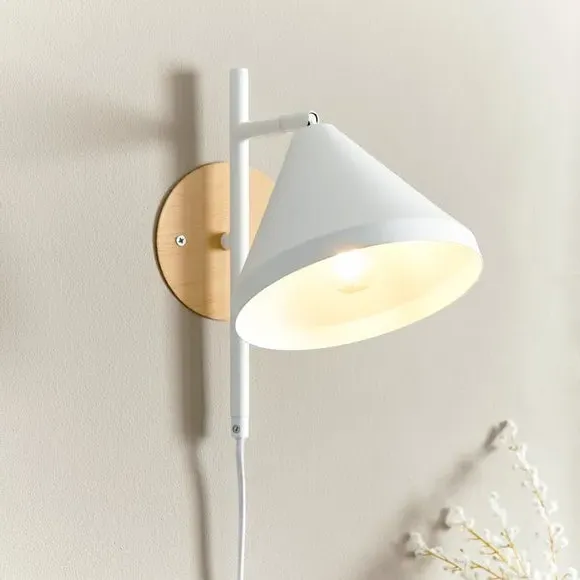 Plug-In Wall Light - White, Metal image