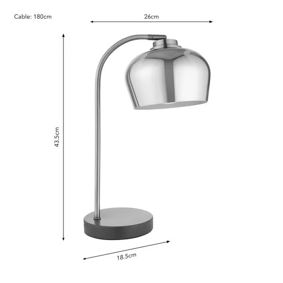 Table Lamp with In-Line Switch - Green, Glass