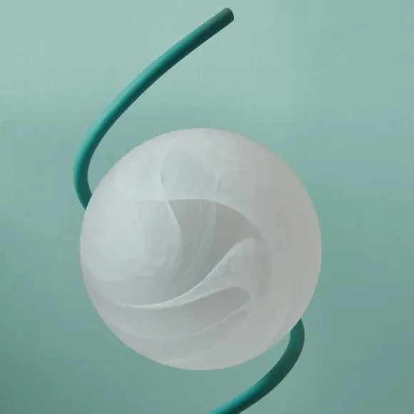 Table Lamp with In-Line Switch - Green, Glass