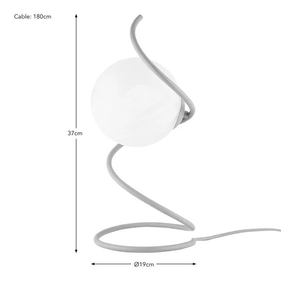 Table Lamp with In-Line Switch - Green, Glass