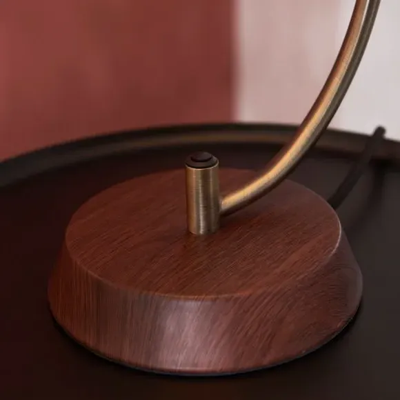 Table Lamp with Push Switch - Brass, Glass