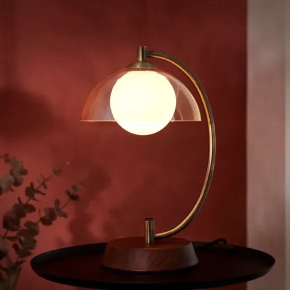 Table Lamp with Push Switch - Brass, Glass image