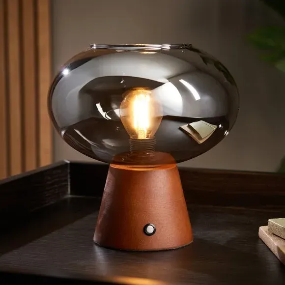 Touch Dimmable Table Lamp - Black, Wood image