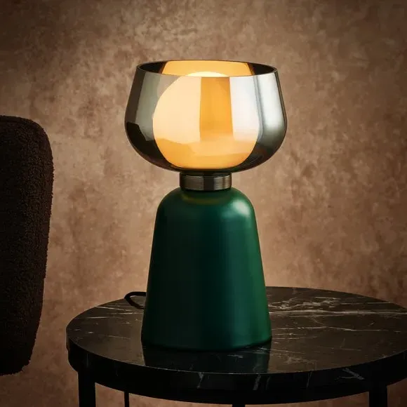 Touch Dimmable Table Lamp - Green, Glass