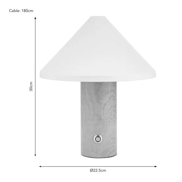 Touch Dimmable Table Lamp - White, Metal