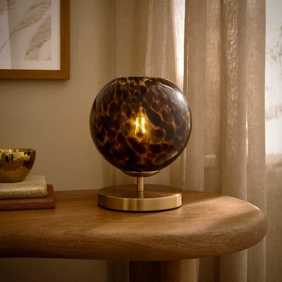 Touch Table Lamp - Brown, Glass