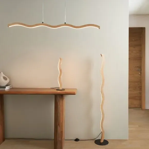 Wave LED Ceiling Light Adjustable - Brown, Wood