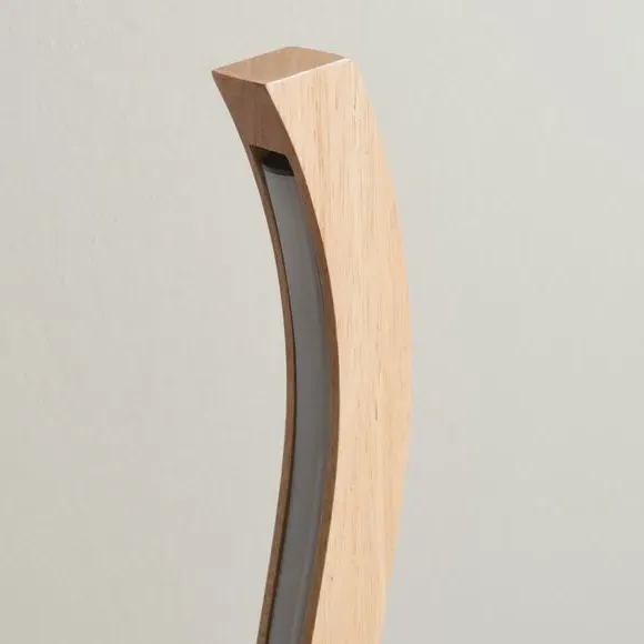 Wave LED Floor Lamp with Switch - Brown, Wood