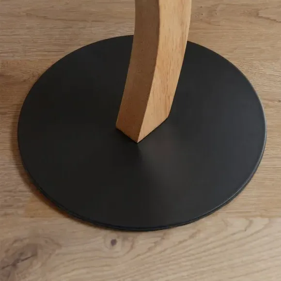 Wave LED Floor Lamp with Switch - Brown, Wood