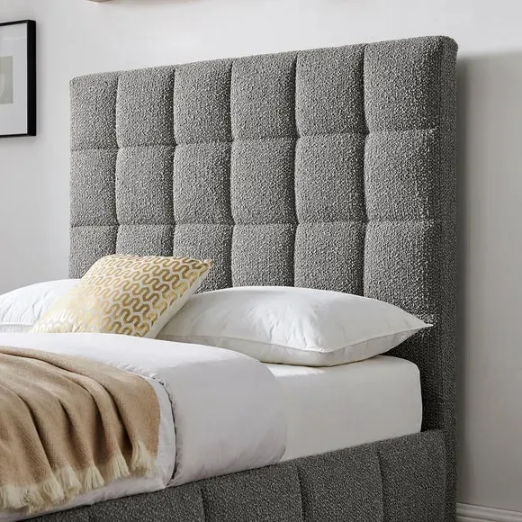 Ottoman Bed Frame with Storage - Grey, Boucle
