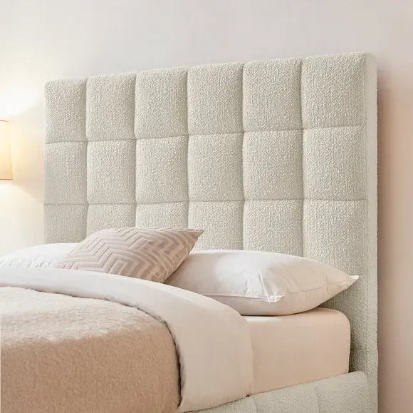 Ottoman Bed Frame with Storage - Ivory, Boucle