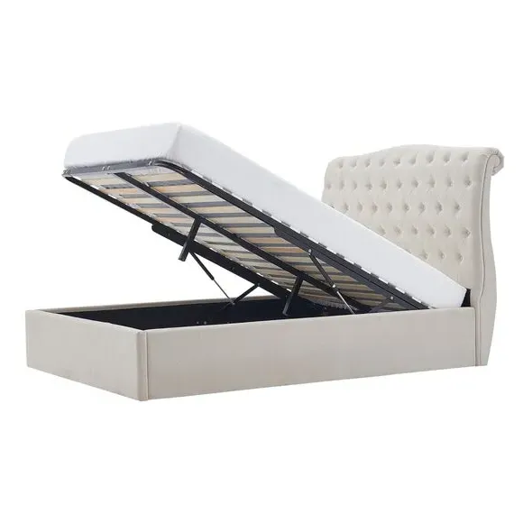 Ottoman Bed Frame with Storage - Natural, Velvet