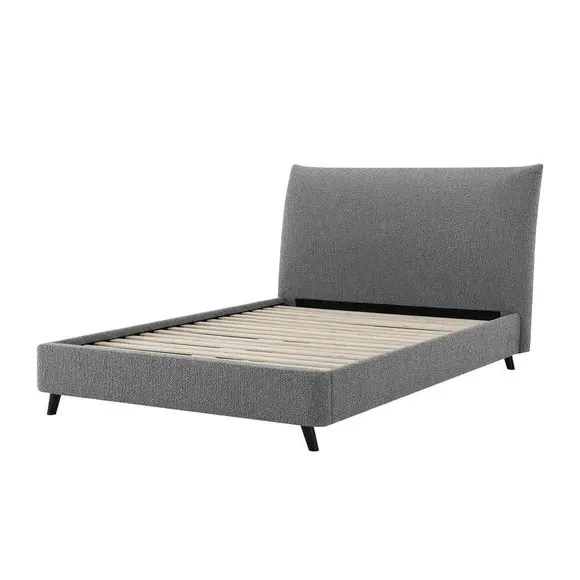 Pillow Back Bed Frame - Grey, Boucle
