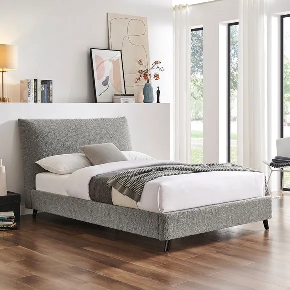 Pillow Back Bed Frame - Grey, Boucle image