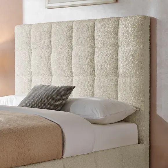 Upholstered Bed Frame - Ivory, Boucle