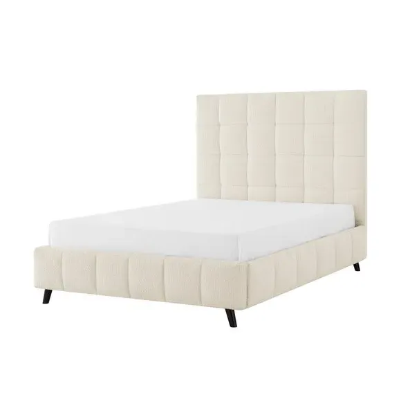 Upholstered Bed Frame - Ivory, Boucle