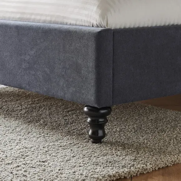 Upholstered Bed Frame with Tufted Headboard - Charcoal