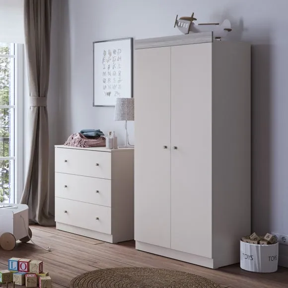3-Drawer Chest & Wardrobe Set - Cashmere, Ash