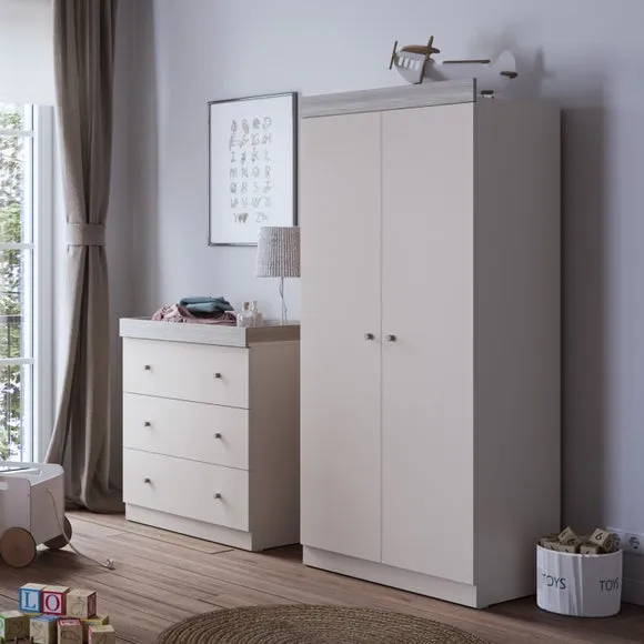 3-Drawer Chest & Wardrobe Set - Cashmere, Ash