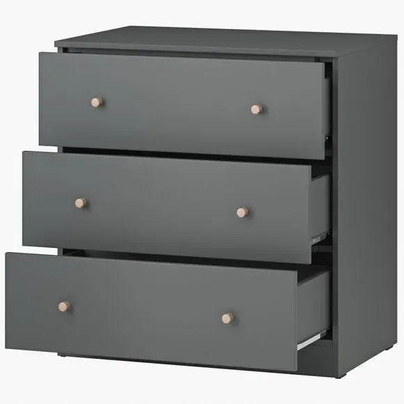 3-Drawer Chest & Wardrobe Set - Grey, Oak