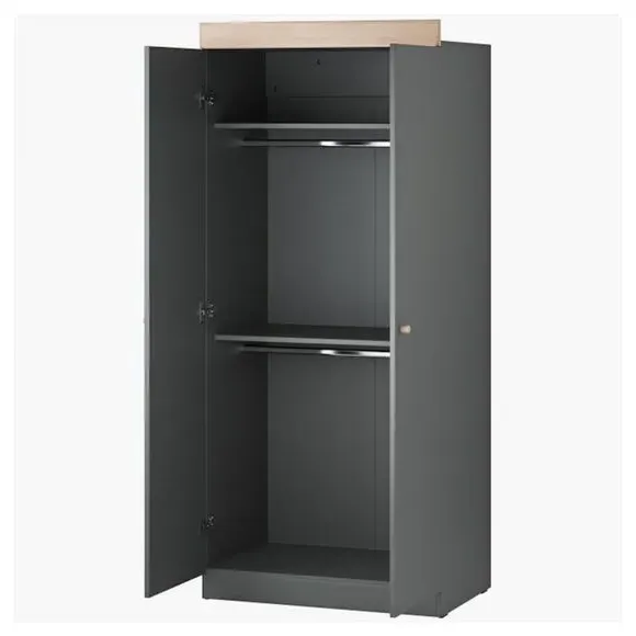 3-Drawer Chest & Wardrobe Set - Grey, Oak