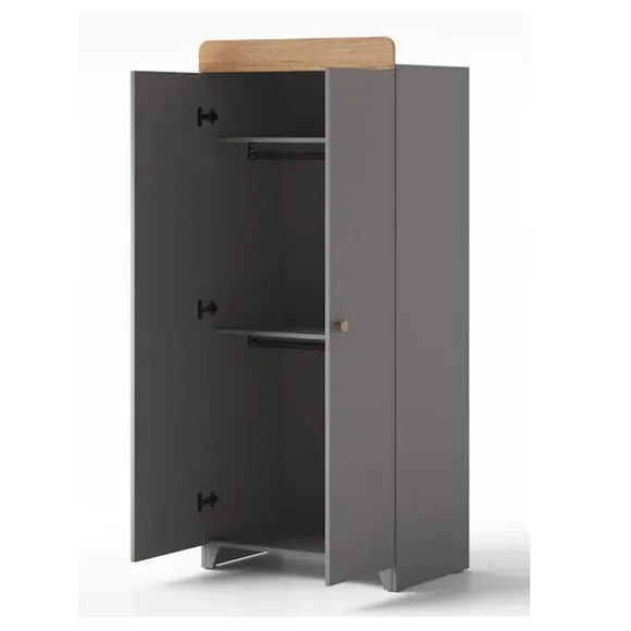 3-Drawer Chest & Wardrobe Set - Grey, Oak Effect