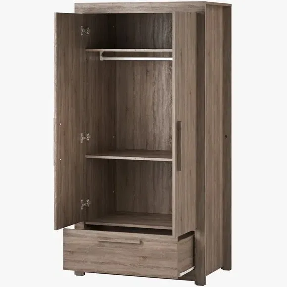 3-Drawer Chest & Wardrobe Set - Truffle Oak, Wood