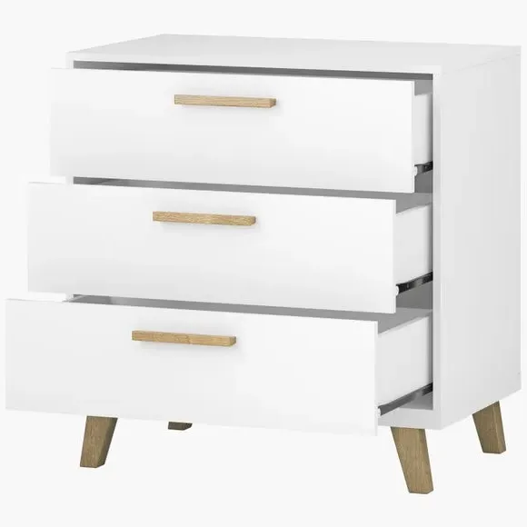 3-Drawer Chest & Wardrobe Set - White