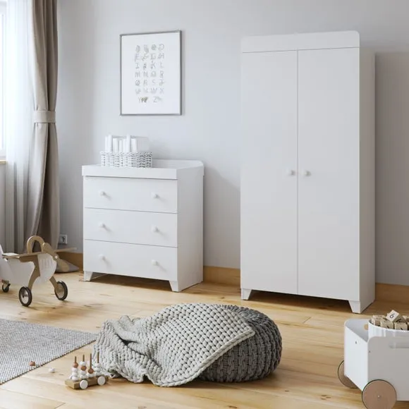 3-Drawer Chest & Wardrobe Set - White