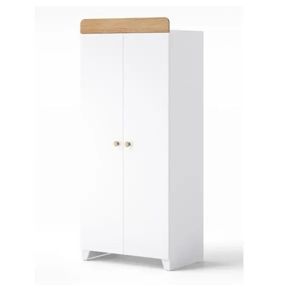 3-Drawer Chest & Wardrobe Set - White, Oak Effect