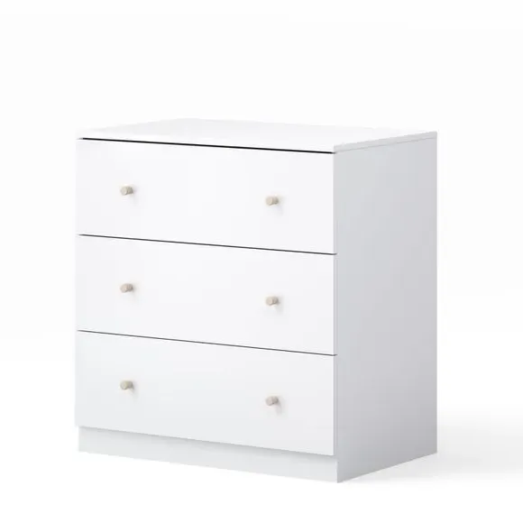 3-Drawer Chest & Wardrobe Set - White, Oak
